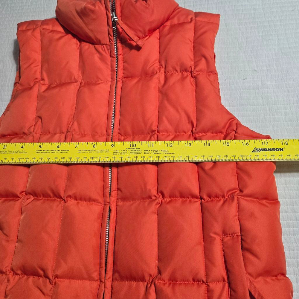 Women's GAP Down Orange Puffer Vest S EUC - Picture 3 of 11